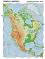 Северна Америка - природогеографска карта - Стенна карта - М 1:7 000 000 - 