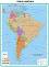 Южна Америка - политическа карта - Стенна карта - М 1:7 000 000 - карта