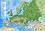 Природогеографска карта на Европа : Политическа карта на света - М 1:22 000 000 / 1:168 000 000 - карта