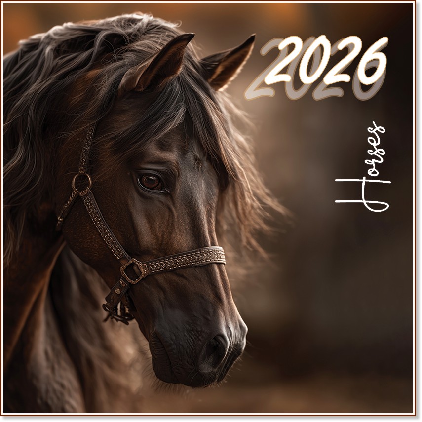 Стенен календар - Коне 2026 Стенен календар - Коне 2026 - календар