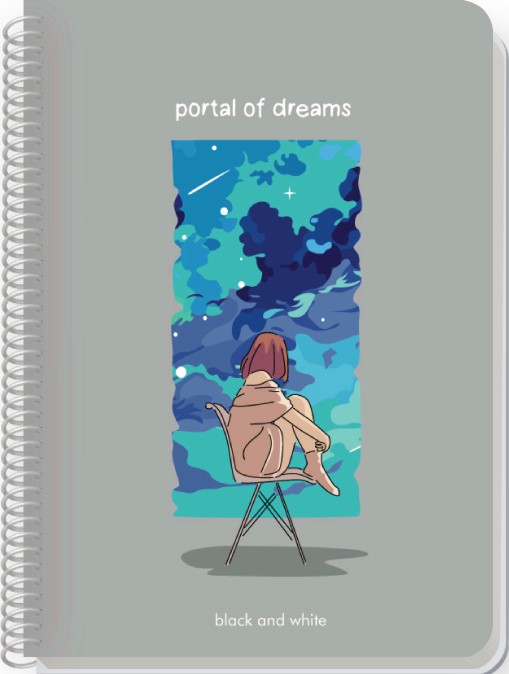 Тетрадка със спирала с широки редове Portal of dreams Тетрадка със спирала с широки редове Portal of dreams - Формат А4 с теми с 80 или 105 листа - тетрадка