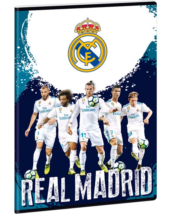 Ученическа тетрадка - Real Madrid : Формат А4 с широки редове - 40 листа - тетрадка
