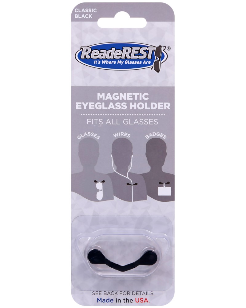 Магнитен клипс - Черен - Държач за очила за прикрепване към дрехата - продукт