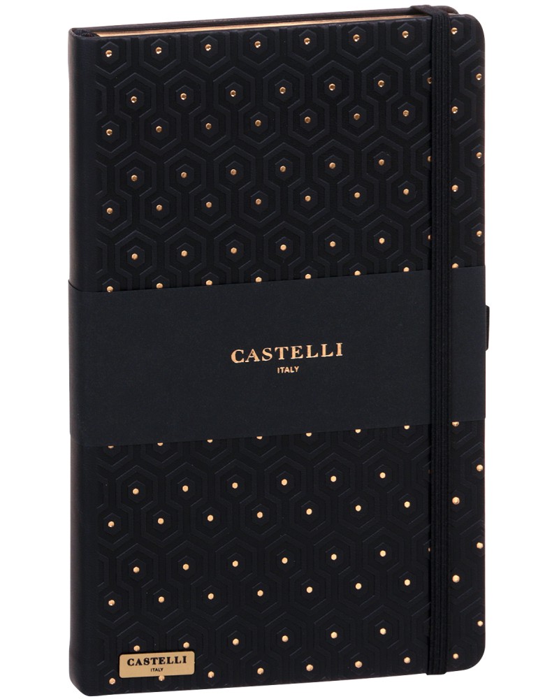 Castelli: Луксозен тефтер с ластик - 13 x 21 cm - продукт
