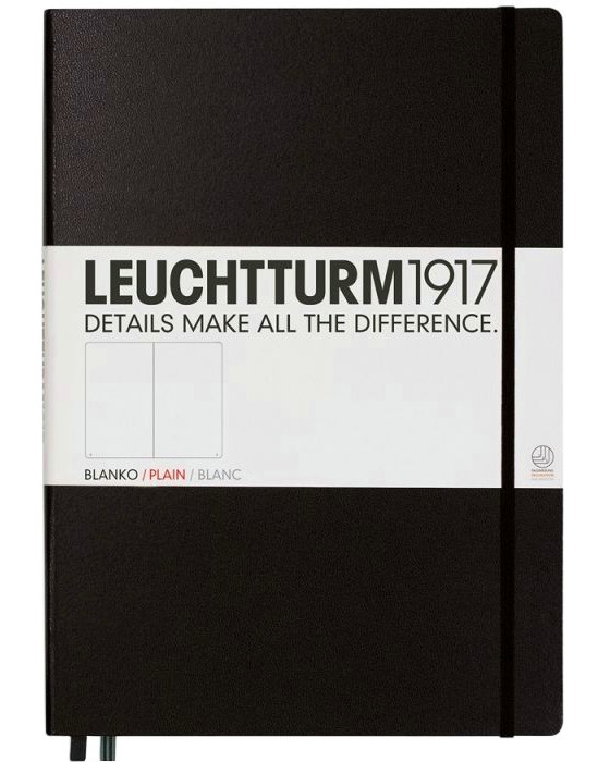 Тефтер с твърди корици Leuchtturm1917 Master Classic - Формат A4+ с бели листове - продукт