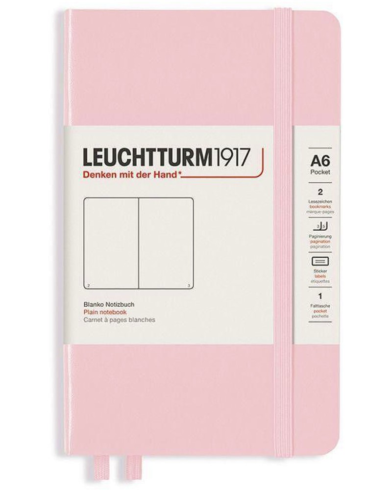 Тефтер с твърди корици Leuchtturm1917 Notebook Pocket - Формат A6 с бели листове - продукт