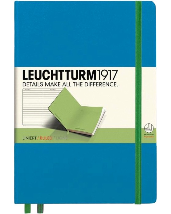 Тефтер с твърди корици Leuchtturm1917 BiColore - Формат A5 с широки редове - продукт