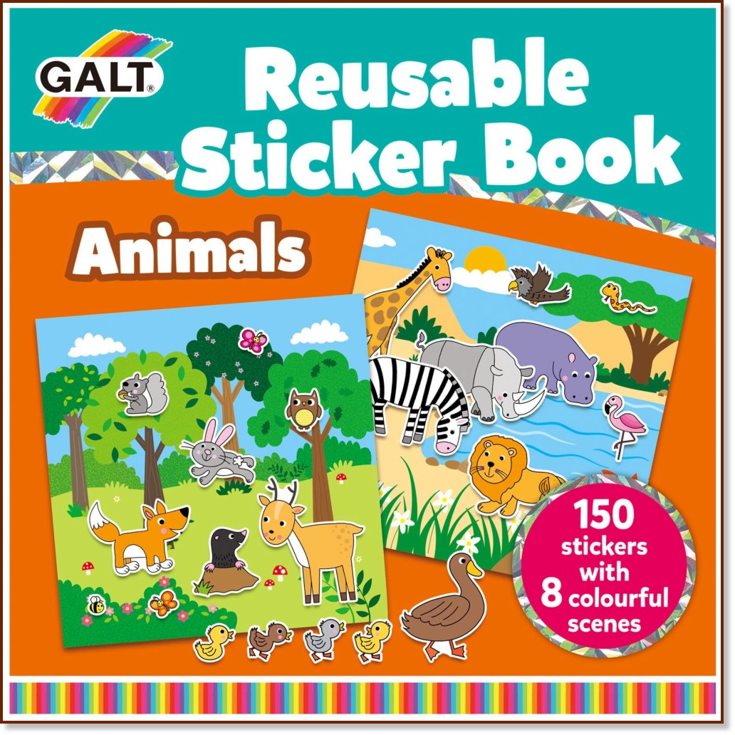 Galt:  -       : Animals - reusable sticker book -  