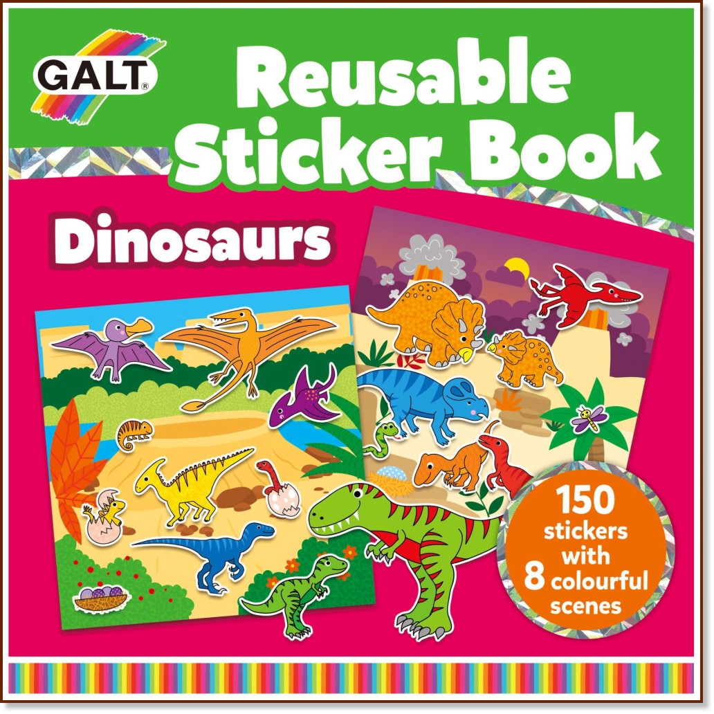 Galt:  -       : Dinosaurs - reusable sticker book -  