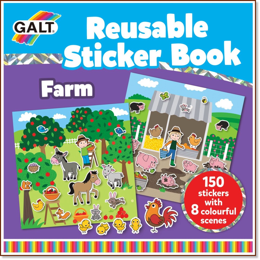 Galt:  -       : Farm - reusable sticker book -  