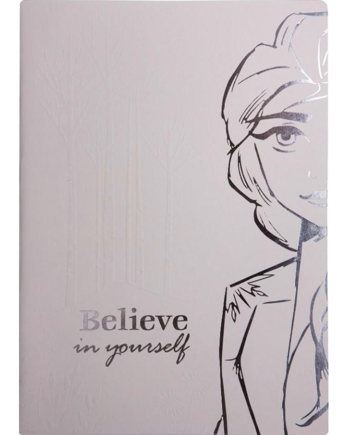 Тетрадка с широки редове Belive in yourself Тетрадка с широки редове Belive in yourself - Формат A5 с 60 листа от серията Disney 100 - тетрадка