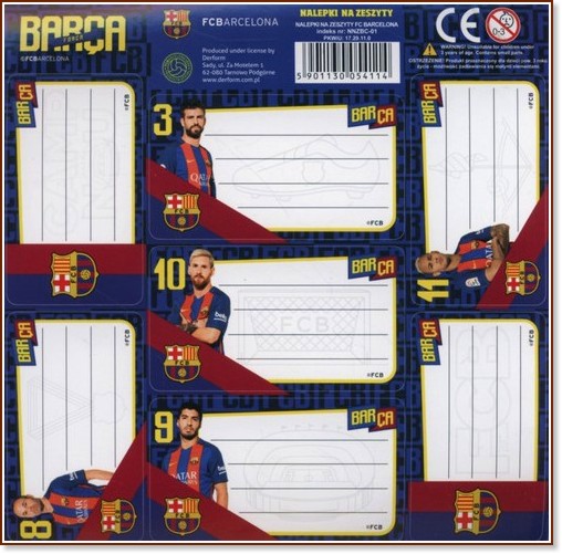 Етикети за тетрадка - Барселона - 7 броя - продукт