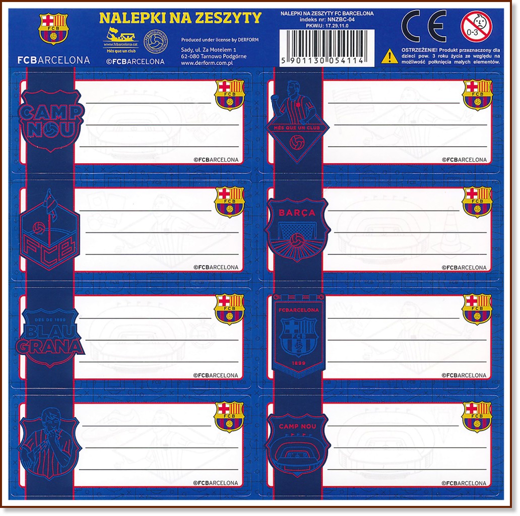 Етикети за тетрадка - Барселона - 8 броя - книга