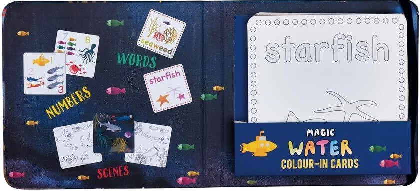 Книжка за оцветяване с вода - Морско дъно - детска книга