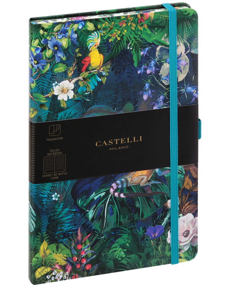 Castelli: Луксозен тефтер с ластик - С размери 13 x 21 cm - продукт