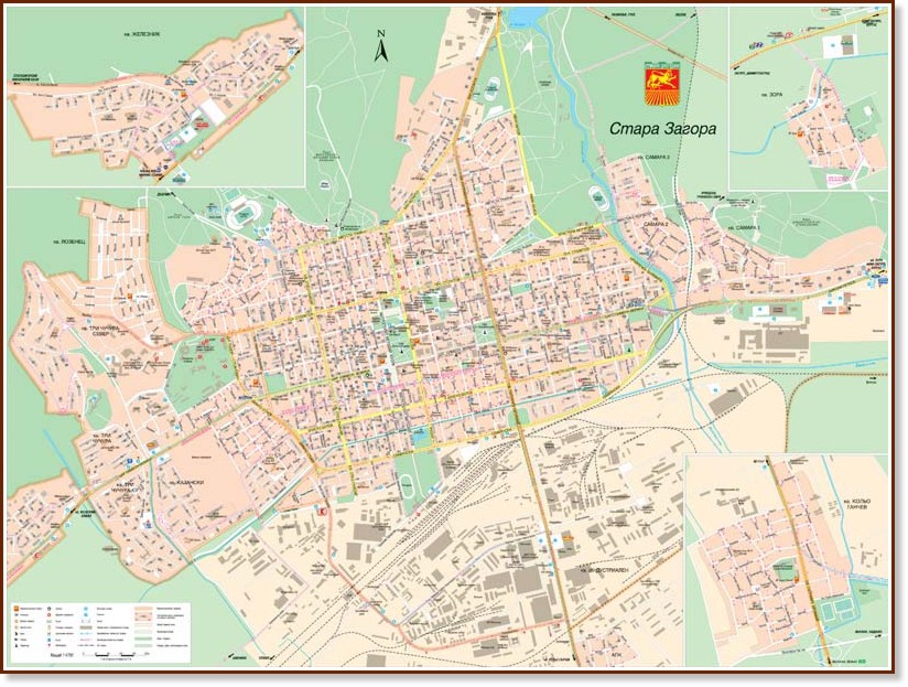 Стенна карта на Стара Загора - М 1: 8000 - карта