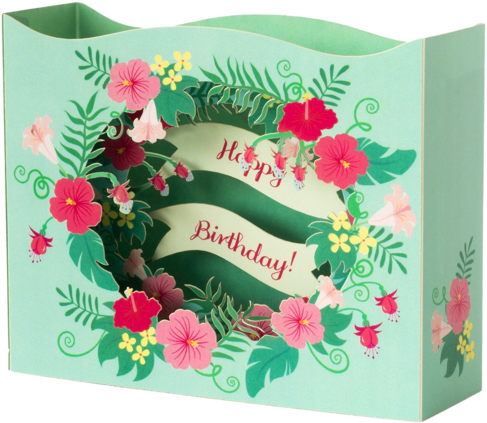 Поздравителна 3D картичка - Happy Birthday - картичка