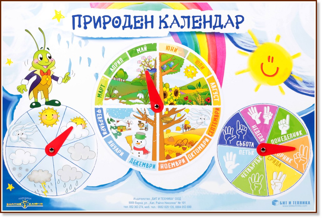 Златно ключе: Учебно табло - Природен календар за 1. група на детската градина - табло
