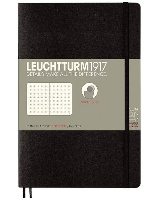 Тефтер с меки корици Leuchtturm1917 Paperback - Формат B6+ със страници на точки - продукт
