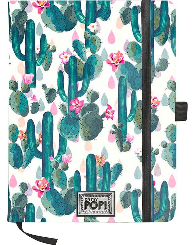 Тефтер Karactermania Cactus Тефтер Karactermania Cactus - 14 x 21 cm, с бели листове от серията Oh My Pop - продукт