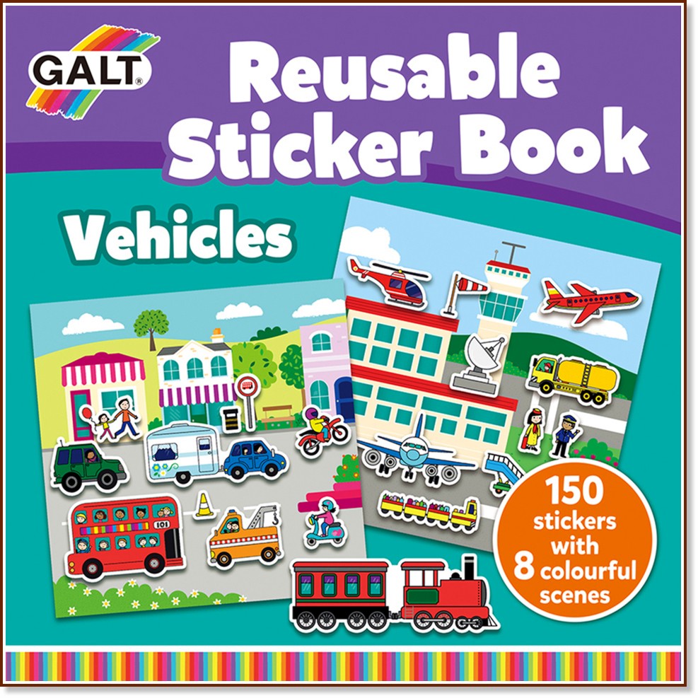 Galt:   -       : Vehicles - Reusable Sticker Book -  