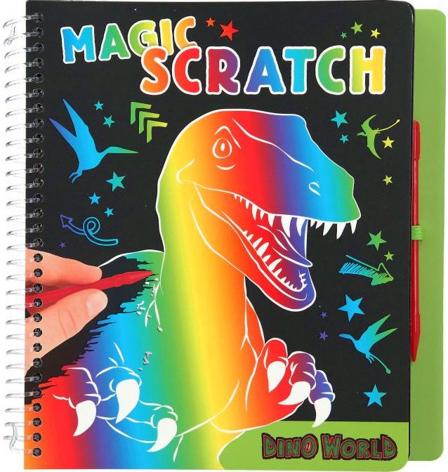 Динозаври: Магическа мини скреч книжка за оцветяване - детска книга