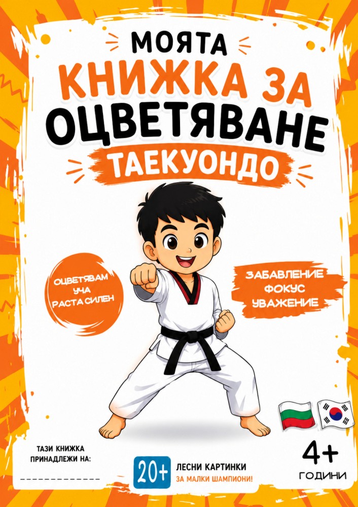 Моята книжка за оцветяване - Таекуондо Моята книжка за оцветяване - Таекуондо - Надежда Таков - детска книга
