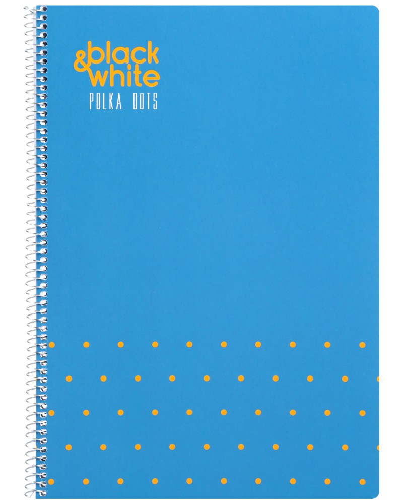 Ученическа тетрадка със спирала - Polka Dots : Формат A4 с широки редове - 80 листа - тетрадка