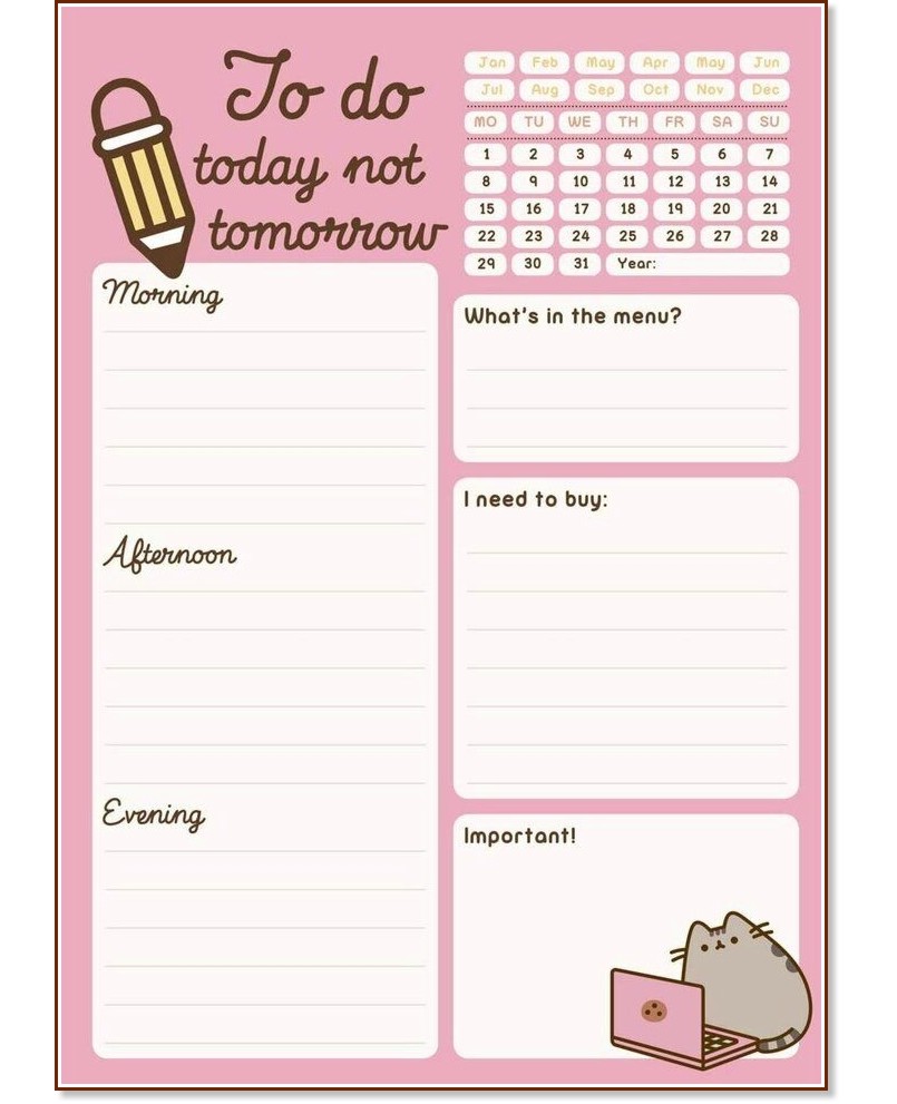     Pusheen Rose -  A5 - 