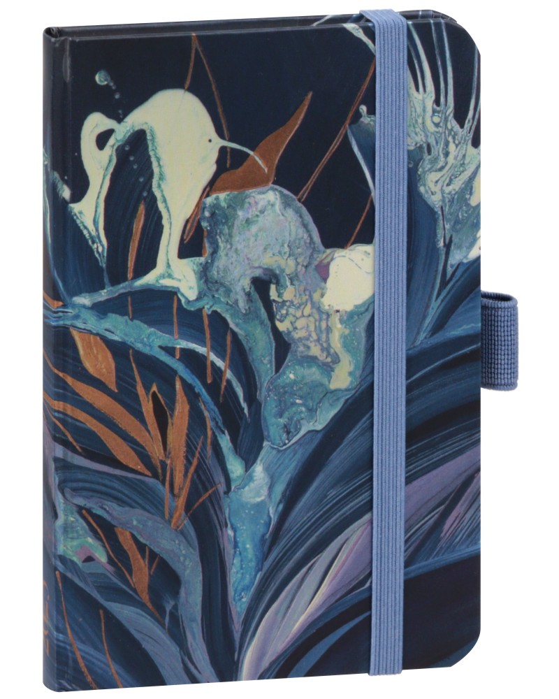Тефтер с ластик Korsch Verlag - Blue Abstract - 9 x 14 cm - продукт