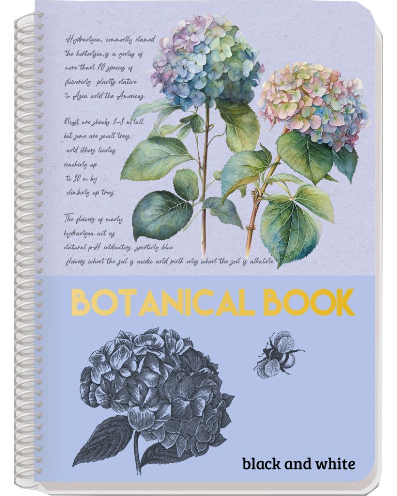 Тетрадка със спирала с широки редове Botanical Тетрадка със спирала с широки редове Botanical - Формат А5 с теми с 80, 105 или 140 листа - тетрадка
