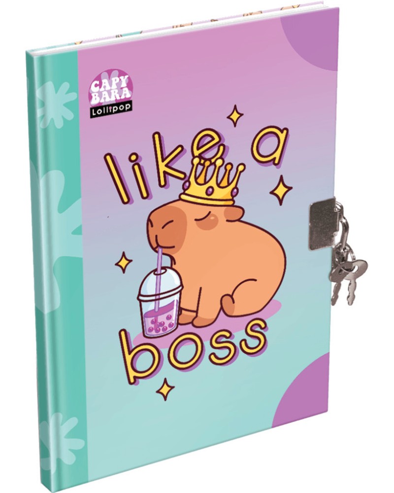Таен дневник с ключ Lizzy Card Таен дневник с ключ Lizzy Card - 14.5 x 20.2 cm, с редове и катинарче - тефтер