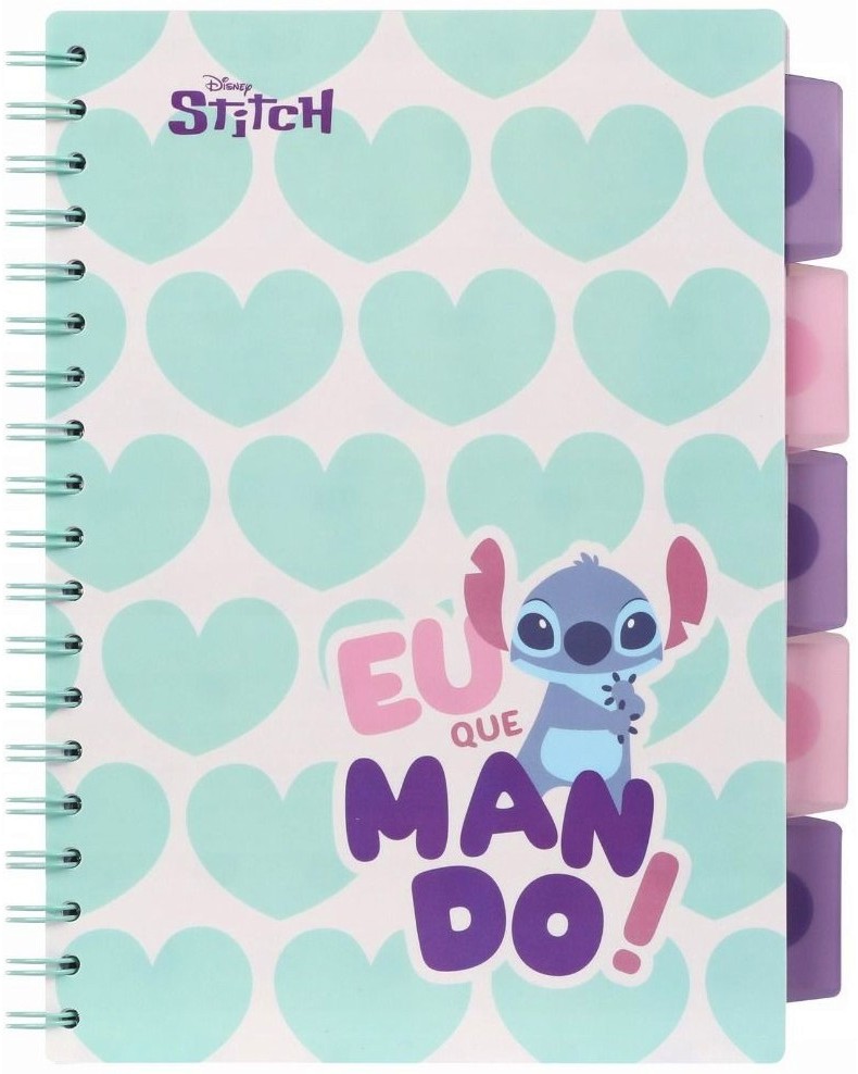 Тетрадка с малки квадратчета със спирала Stitch Тетрадка с малки квадратчета със спирала Stitch - Формат B5 с разделители и 100 листа от серията Disney 100 - тетрадка