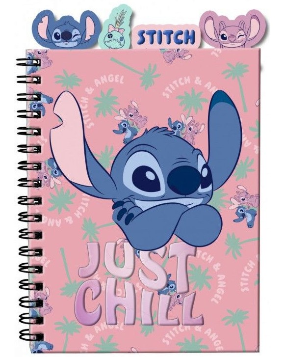 Тетрадка с карирани листове със спирала Stitch Тетрадка с карирани листове със спирала Stitch - Формат A5 с 96 листа на тема Лило и Стич - тетрадка