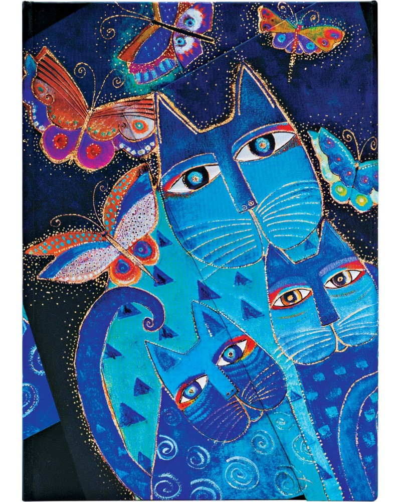  Paperblanks Blue Cats and Butterflies - 13 x 18 cm - 