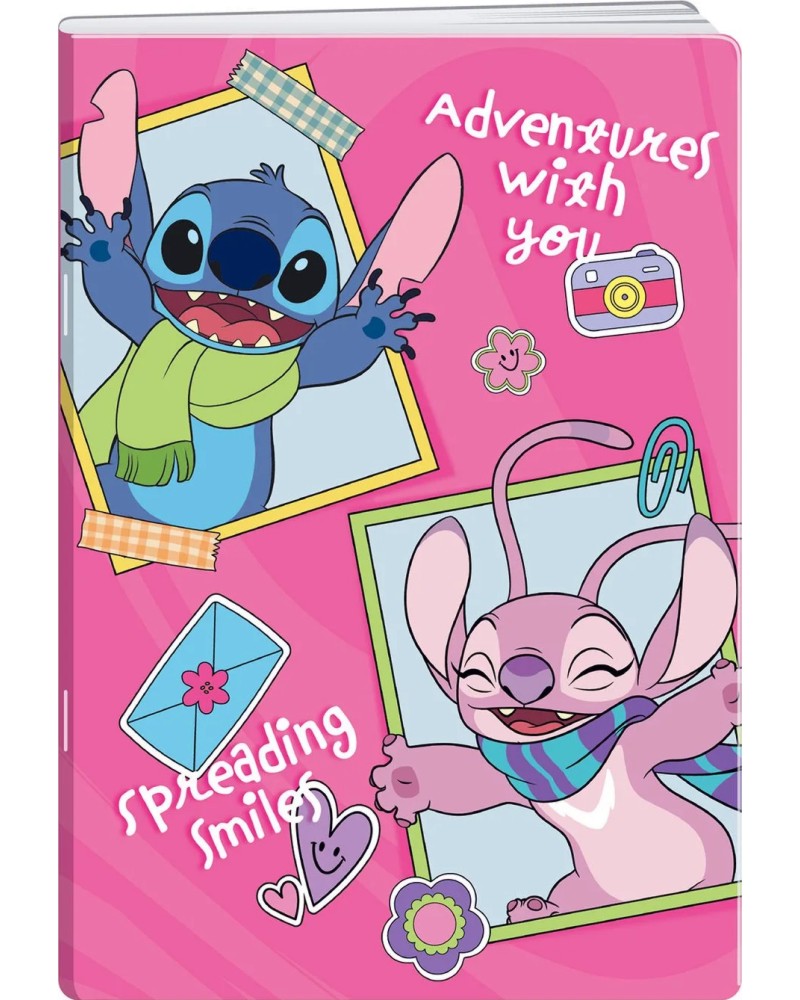Тетрадка с големи квадратчета Stitch & Angel Тетрадка с големи квадратчета Stitch & Angel - Формат A5 с 20 листа на тема Лило и Стич - тетрадка
