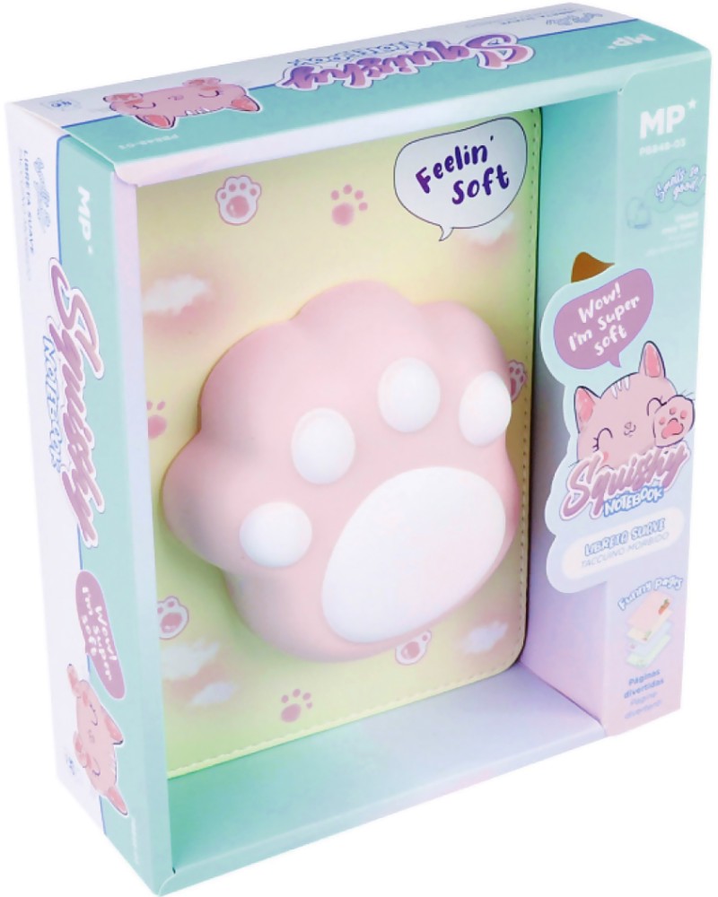 Тефтер със скуиши Котешка лапа MP Тефтер със скуиши Котешка лапа MP - 12.7 x 17.5 cm - тефтер