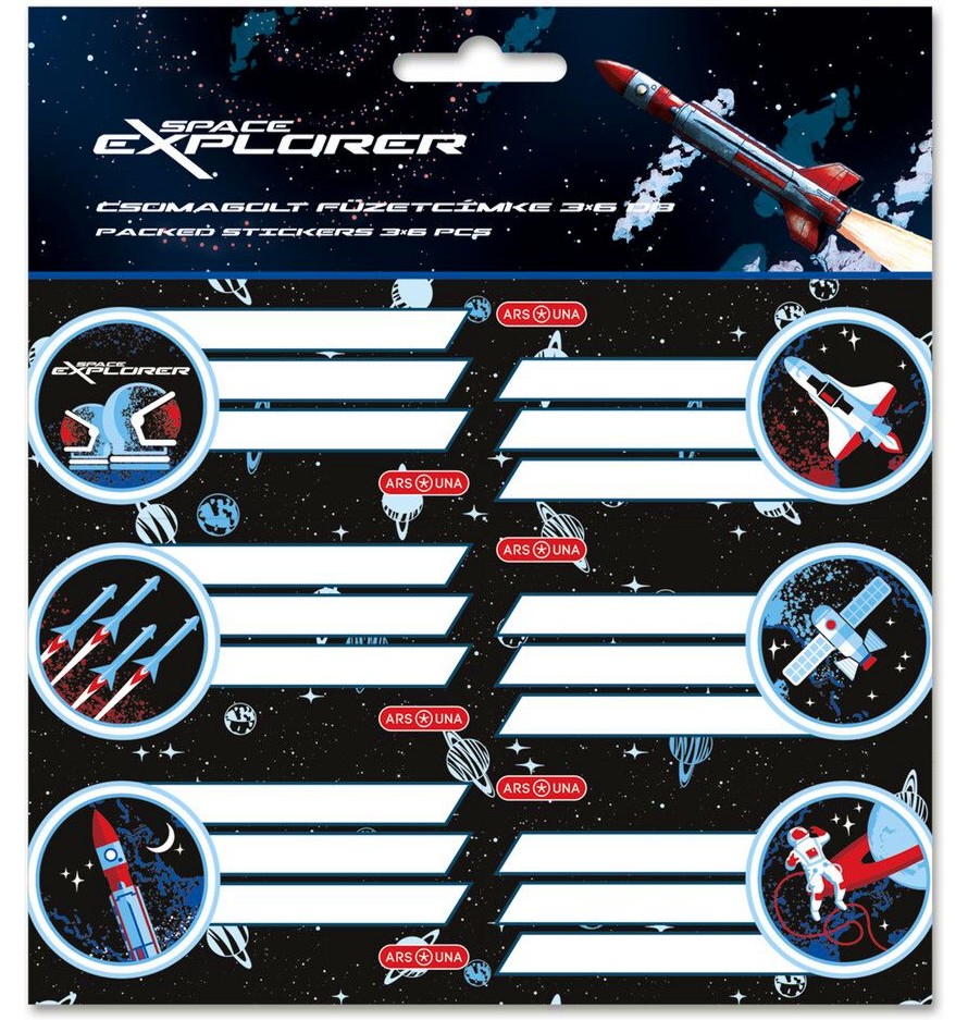 Етикети за тетрадки - Space explorer Етикети за тетрадки - Space explorer - 18 броя - продукт