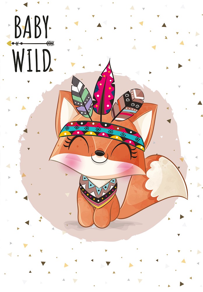 Ученическа тетрадка с тесни и широки редове Ученическа тетрадка с тесни и широки редове - Формат A5 с 40 листа от колекция Baby Wild - тетрадка