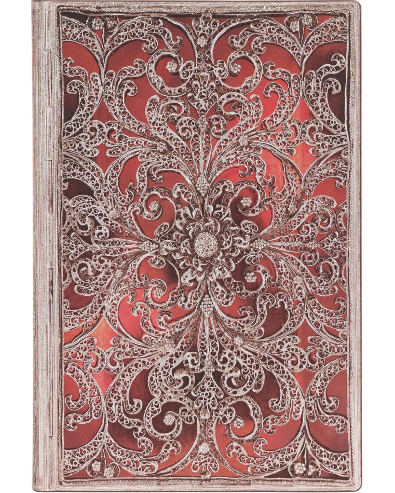 Тефтер Paperblanks Garnet - 18 x 23 cm от колекцията Silver Filigree - продукт