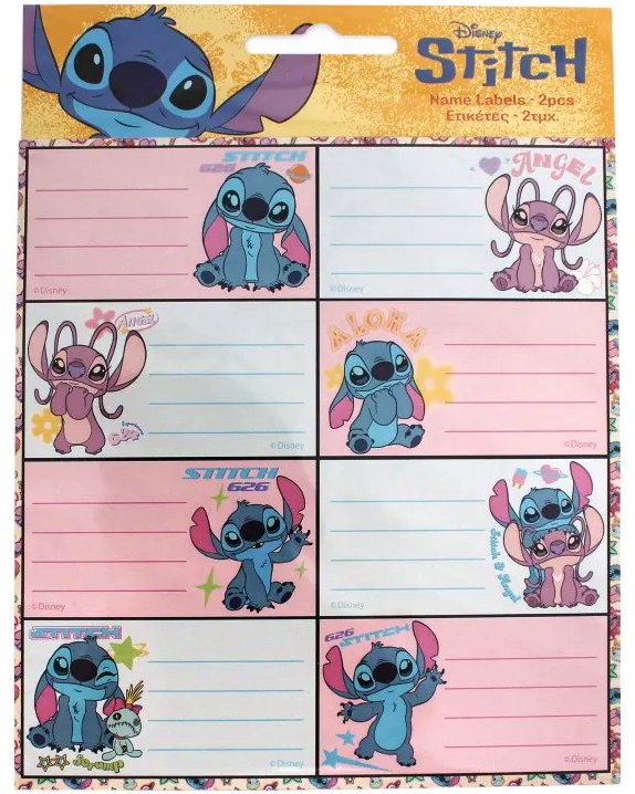 Етикети за тетрадки Stitch Етикети за тетрадки Stitch - 16 броя - продукт