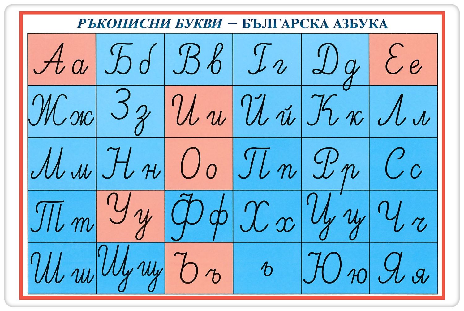 Мини табло: Ръкописни букви - Българска азбука - store.bg