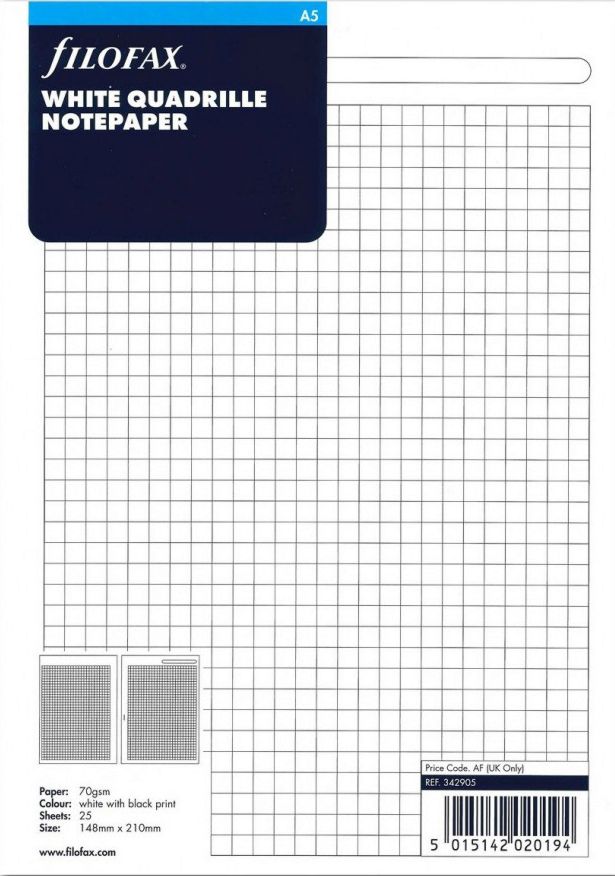 Пълнител за органайзер на квадратчета А5 Filofax - store.bg