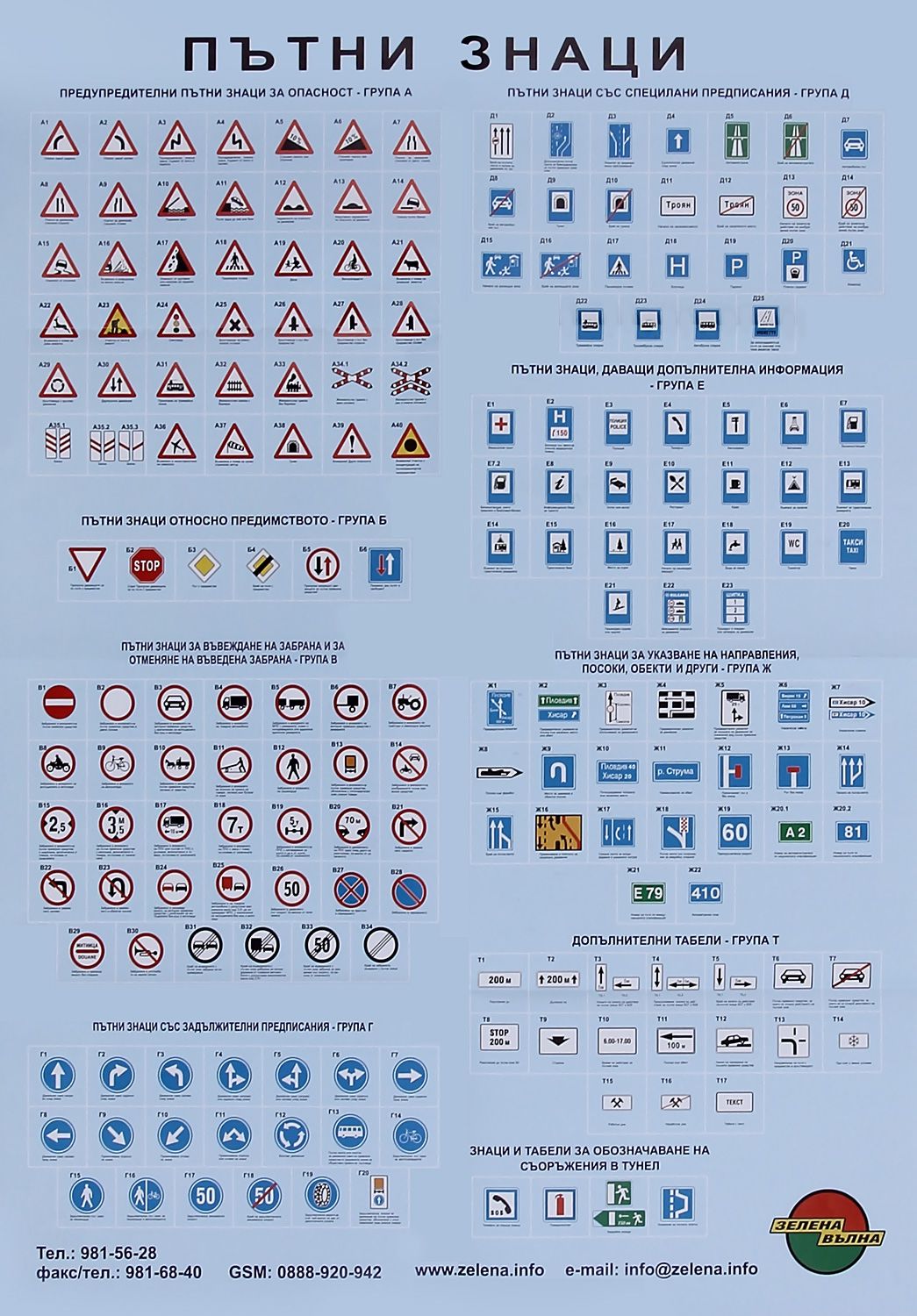 Пътни знаци - табло - store.bg