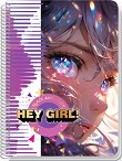 Тетрадка със спирала с широки редове Manga girls - Формат А5 с теми с 80 или 105 листа - тетрадка