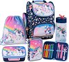 Ученическа раница с капак Derform - В комплект с аксесоари от серията Unicorn - раница