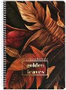 Тетрадка със спирала с широки редове Golden Leaves - Формат А5 с 80 листа с 2 теми - тетрадка