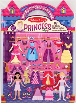 Принцеси - книжка със стикери за многократна употреба : Princess - Puffy Sticker Play Set - детска книга
