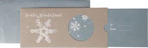 Поздравителна картичка-плик - Winter Wonderland - картичка