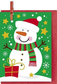 Поздравителна картичка - Снежен човек - картичка
